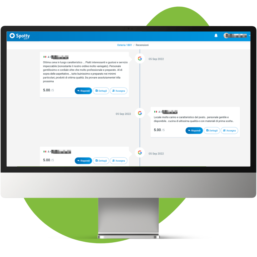 rispondere automaticamente alle recensioni con spotty