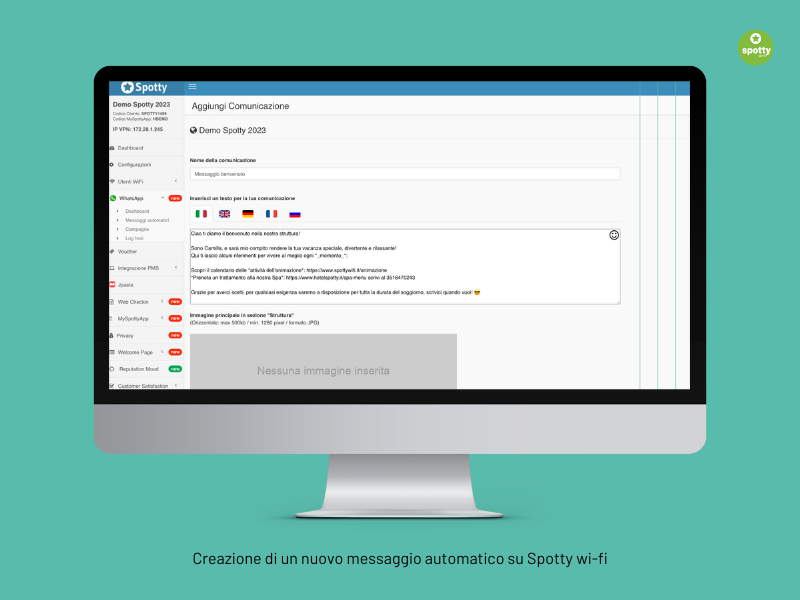 creare messaggi con whatsapp per hotel